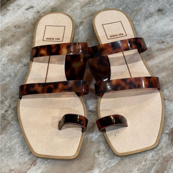 Women’s DOLCE VITA Isala tortoise brown sandals- Size 6.5 - Picture 2 of 5